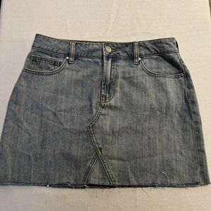 Pacsun, Mini Distressed Hem, Women’s Denim Blue Jean Skirt, Size 27